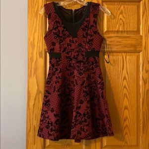Red and black formal dress